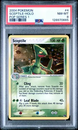 2004 POKEMON POP SER 1 #4 SCEPTILE-HOLO PSA 8 - Image 1