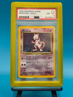 Pokemon TCG Mewtwo Base Set 10/102 Holo PSA 8 - Image 1