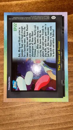 1999 Topps Pokemon #EP22 The Tower of Terror Holo Foil Blue Logo Haunter+Gengar - Image 3