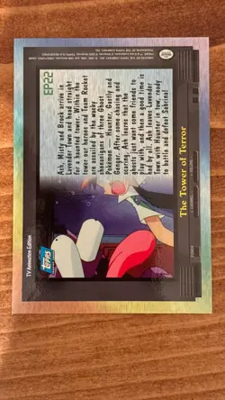 1999 Topps Pokemon #EP22 The Tower of Terror Holo Foil Blue Logo Haunter+Gengar - Image 4