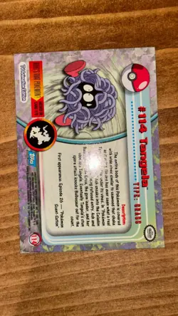 1999 Topps Pokemon #114 Tangela Holo Foil Blue Logo - Image 3
