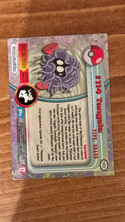 1999 Topps Pokemon #114 Tangela Holo Foil Blue Logo - Image 4