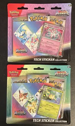 Pokemon TCG Scarlet Violet Prismatic Evolutions Tech Sticker Collection Lot Of 2 - Image 1
