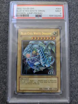 YUGIOH BLUE-EYES WHITE DRAGON ULTRA RARE UNLIMITED#JMP-001 PSA 9 MINT - Image 1