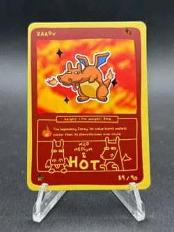 Pokedoodles Zardy 89/90 - Rare Card - Pokemon Charizard Fan Art - Image 1