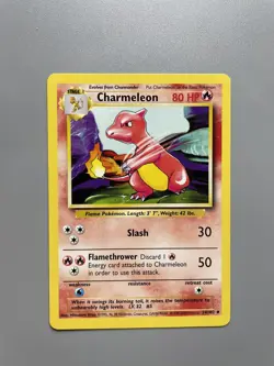 Pokemon Base Set 4th Print Card Charmeleon 24/102 1999-2000 - NM - Image 1