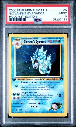 2000 POKEMON GYM CHALLENGE HOLO-1ST ED #5 GIOVANNI'S GYARADOS PSA 9 - Image 1