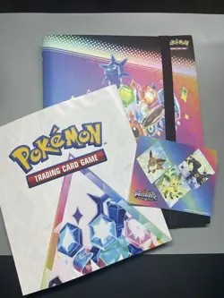 Pokemon Prismatic Evolutions Binder, Poster & Tech Sticker Bundle - Image 1