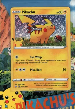 Pokemon TCG Pikachu SWSH039 Holo Promo NM/M - Image 1