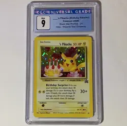 Birthday Pikachu Holo Mail Giveaway CGC 9 WOTC 2000 Pokemon Black Star Promo #24 - Image 1