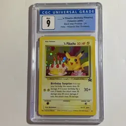 Birthday Pikachu Holo Mail Giveaway CGC 9 WOTC 2000 Pokemon Black Star Promo #24 - Image 3