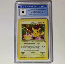 Birthday Pikachu Holo Mail Giveaway CGC 9 WOTC 2000 Pokemon Black Star Promo #24 - Image 4