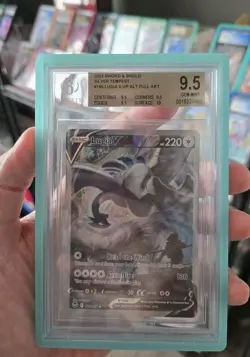 2022 Pokemon Sword & Shield Silver Tempest #186 Lugia V Alt Art BGS 9.5 True Gem - Image 1