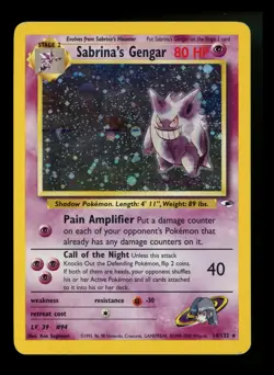 #2 Sabrina's Gengar 14/132 Gym Heroes 2000 Holo Rare WOTC Pokemon Card TCG - Image 1
