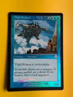 Tidal Kraken. Creature monster Mercadian Masques FOIL MTG card. Old Vintage. - Image 1
