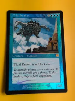 Tidal Kraken. Creature monster Mercadian Masques FOIL MTG card. Old Vintage. - Image 2