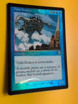 Tidal Kraken. Creature monster Mercadian Masques FOIL MTG card. Old Vintage. - Image 3