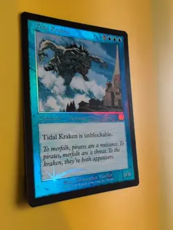 Tidal Kraken. Creature monster Mercadian Masques FOIL MTG card. Old Vintage. - Image 5