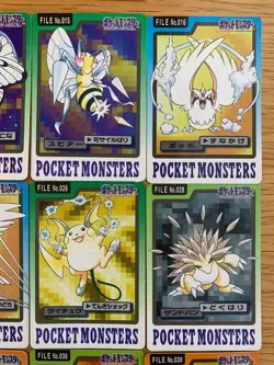 Bandai Pokemon Carddass 16 Card Bundle Raichu Crease Included Vintage Set - Image 3