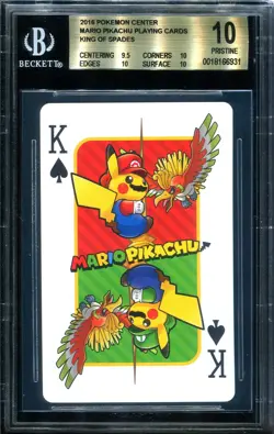 BGS 10 King Of Spades Pokemon Center Mario Pikachu Playing Card Pokemon - Image 1