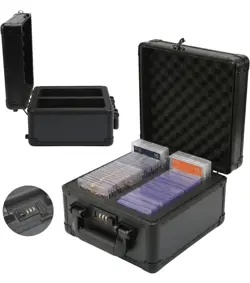 Graded Card Storage Box Sports Trading Slab Case w/ Combination Lock Top Loaders - Image 1