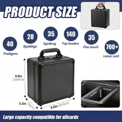 Graded Card Storage Box Sports Trading Slab Case w/ Combination Lock Top Loaders - Image 2