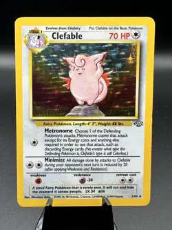 Pokemon TCG Clefable Jungle Holo Rare Card 01/64 Unlimited 1999 LP/MP - Image 1