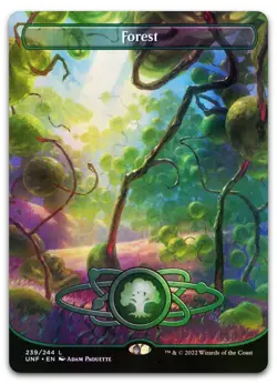 Forest (239) (Borderless) #239 (Foil) (NM) Unfinity UNF Magic MTG - Image 1