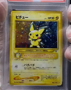 2000 POKEMON JPN NEO #172 PICHU HOLO RARE PSA 6 - Image 3