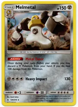 Pokemon - Melmetal 129/214 Unbroken Bonds Holo LP - Image 1