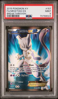 PSA 9 MINT Mewtwo EX 157/162 XY Breakthrough 2015 Pokemon Full Art English - Image 1