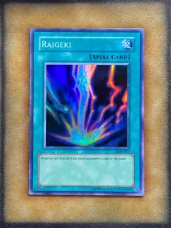 Yugioh Raigeki LOB-053 Super Rare 2017 Print NM - Image 1