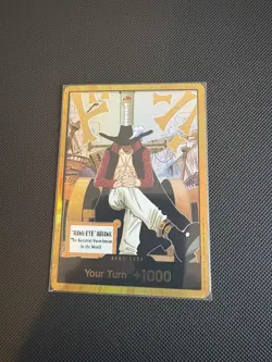 One Piece TCG Gold Frame DON!! Dracule Mihawk OP14 ENGLISH - Image 1