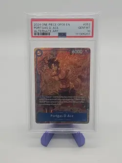 One Piece Portgas D Ace Alternative Art OP08-052 English PSA 10 - Image 1