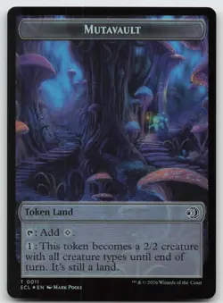 Elk 0002/Mutavault 0011 Double-Sided Token T Foil Lorwyn Eclipsed NM - Image 2
