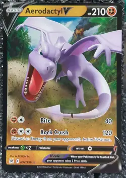 Pokemon Aerodactyl V 092/196 Sword and Shield Lost Origin Card - Image 1