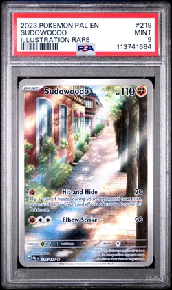 2023 POKEMON PAL EN-PALDEA EVOLVED ILLUSTRATION RARE #219 SUDOWOODO PSA 9 - Image 1