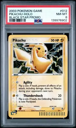 Pikachu-Holo Pokemon Black Star Promo 012 NM PSA 8 - Image 1
