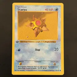 Pokemon Vintage 3d Stamp 1st Edition Staryu 065/102 Base Set (Shadowless) 1999 - Image 1