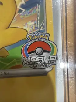 PIKACHU 2024 POKEMON BLACK STAR PROMOS WORLD CHAMPIONSHIPS 190 CGC 9 MINT - Image 2