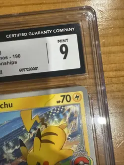PIKACHU 2024 POKEMON BLACK STAR PROMOS WORLD CHAMPIONSHIPS 190 CGC 9 MINT - Image 4