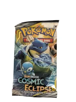 Pokemon TCG Sun & Moon Cosmic Eclipse Booster Pack Blastoise & Piplup - Image 1