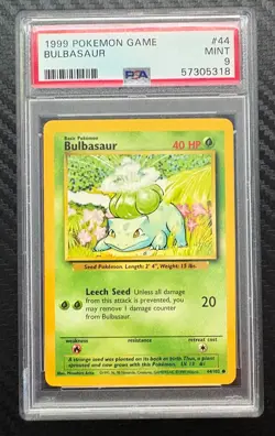 1999 Pokemon Base Set #44 Bulbasaur PSA 9 - Image 1