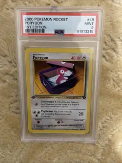 Porygon 1st Edition Team Rocket 2000 Pokemon 48/82 PSA 9 Mint WOTC Vintage - Image 2