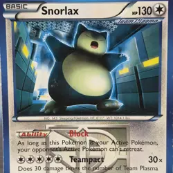 Pokemon TCG Snorlax #101/135 Team Plasma Non Holo Rare Plasma Storm LP - Image 2