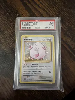 Pokemon TCG Chansey 70/108 Holo Rare Card XY Evolutions 2016 PSA 9 - Image 1