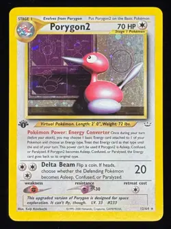 Pokemon Cards WOTC: Neo Revelation 1st Edition Rare Holo: Porygon2 12/64 - NM🌟 - Image 1