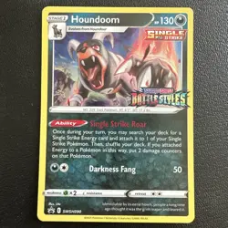 Pokemon Card Houndoom SWSH090 Black Star Promo STAMPED Battle Styles - Image 1