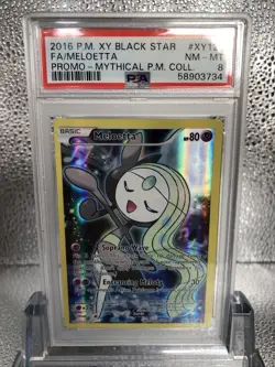 Pokemon Meloetta Mythical P.M. Coll. Black Star Full Art Promo XY120 PSA 8 - Image 2