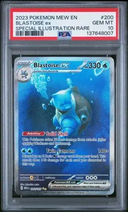 PSA 10 Blastoise EX 200/165 Pokemon Scarlet Violet 151 Special Illustration Rare - Image 1
